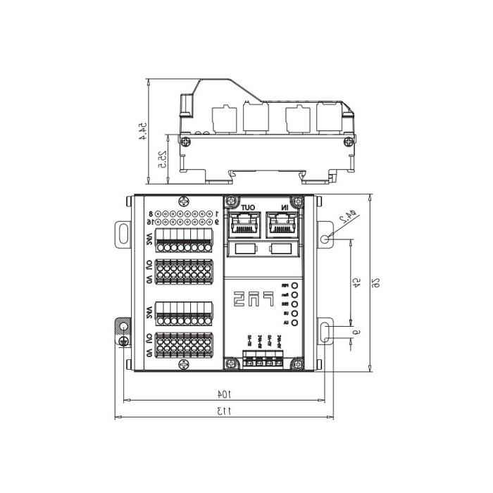 Multi-protocol modules IP20, 16DI/DO adaptive configuration, PNP, terminal type, RJ45 network port, remote module, 009B14